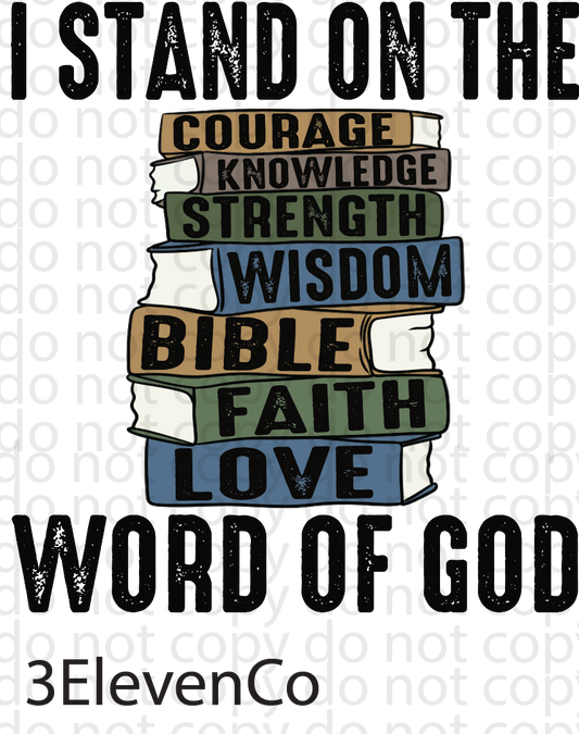 stand on the word of GOD semi-transparent decal