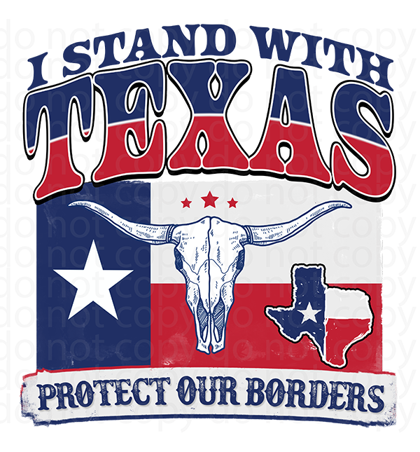 stand with Texas vinyl decal| UV DTF decal| DTF or sublimation print