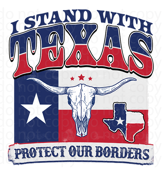 stand with Texas vinyl decal| UV DTF decal| DTF or sublimation print