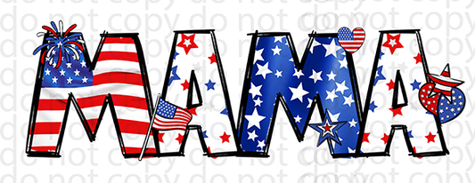 mama or mini stars and stripes DTF print or sublimation print