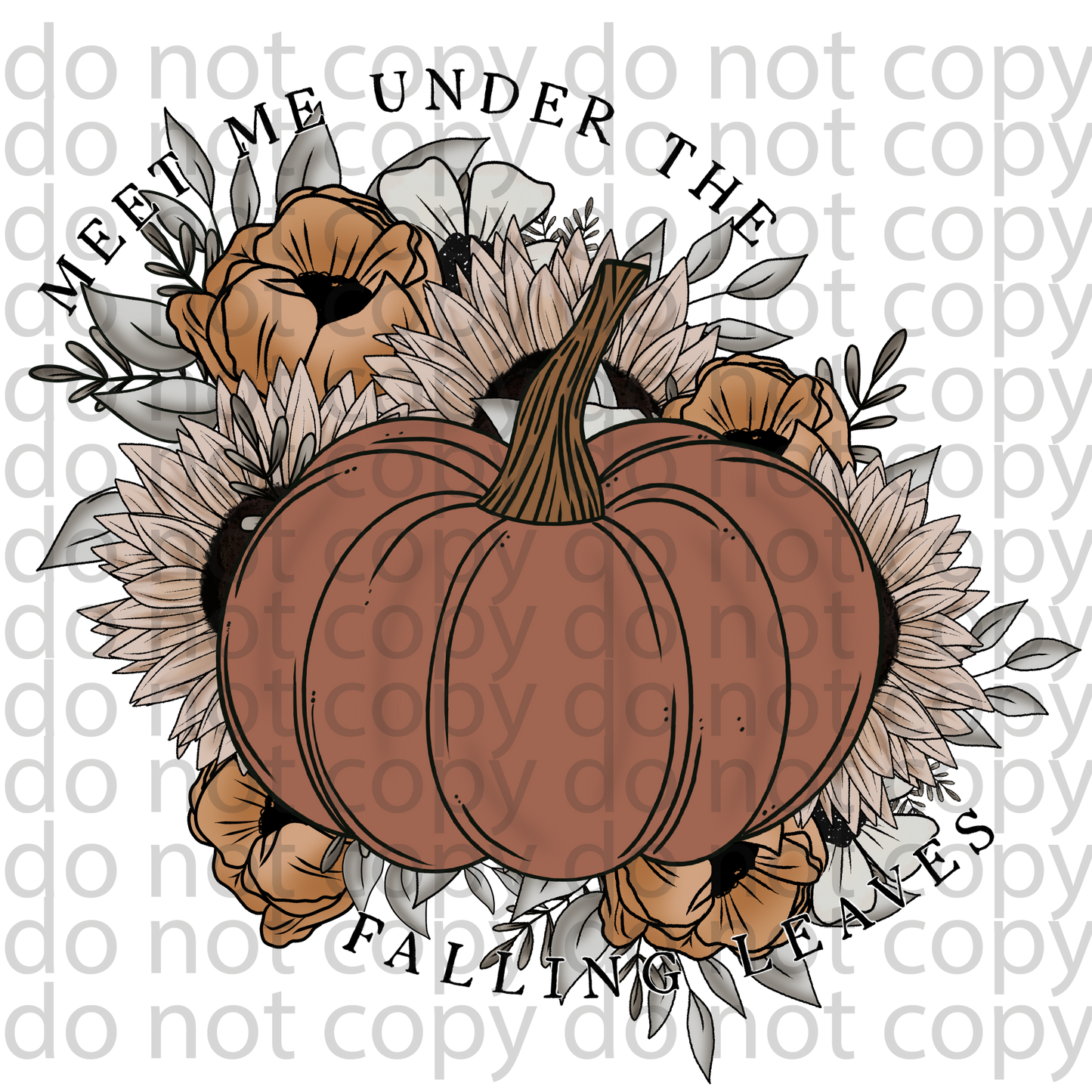 fall floral by moon made vinyl sheet or decal