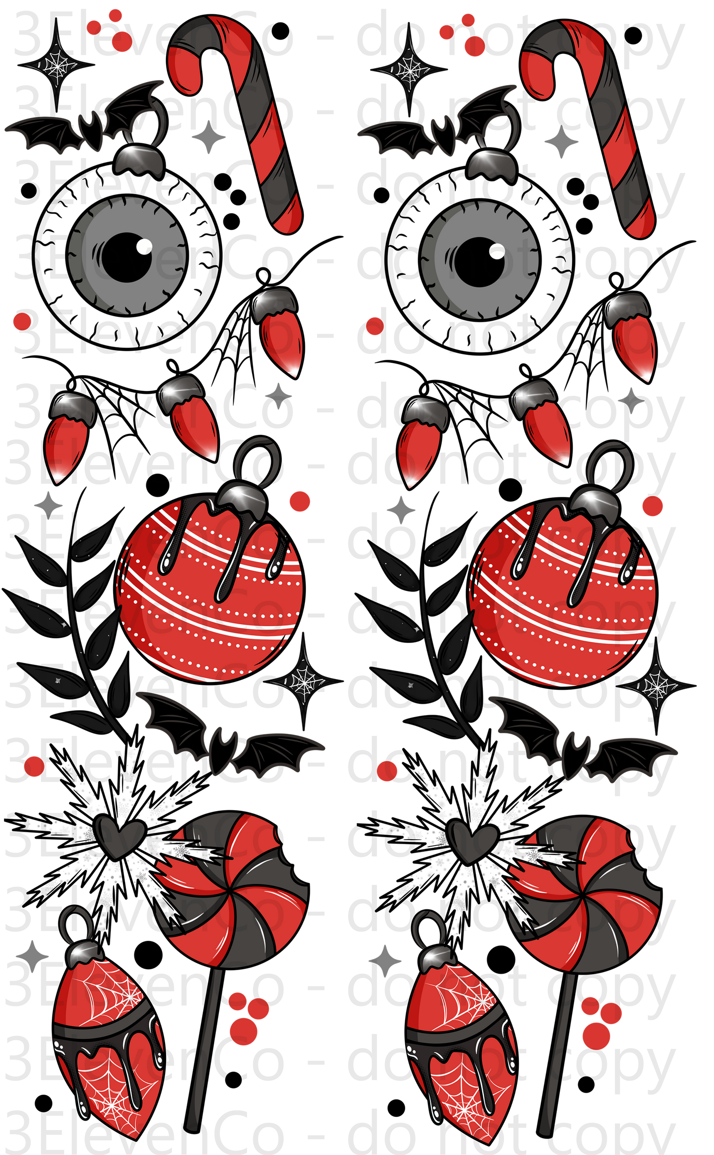 2024 CS merry creepmas seamless vinyl sheet | decal | UV wrap | DTF print