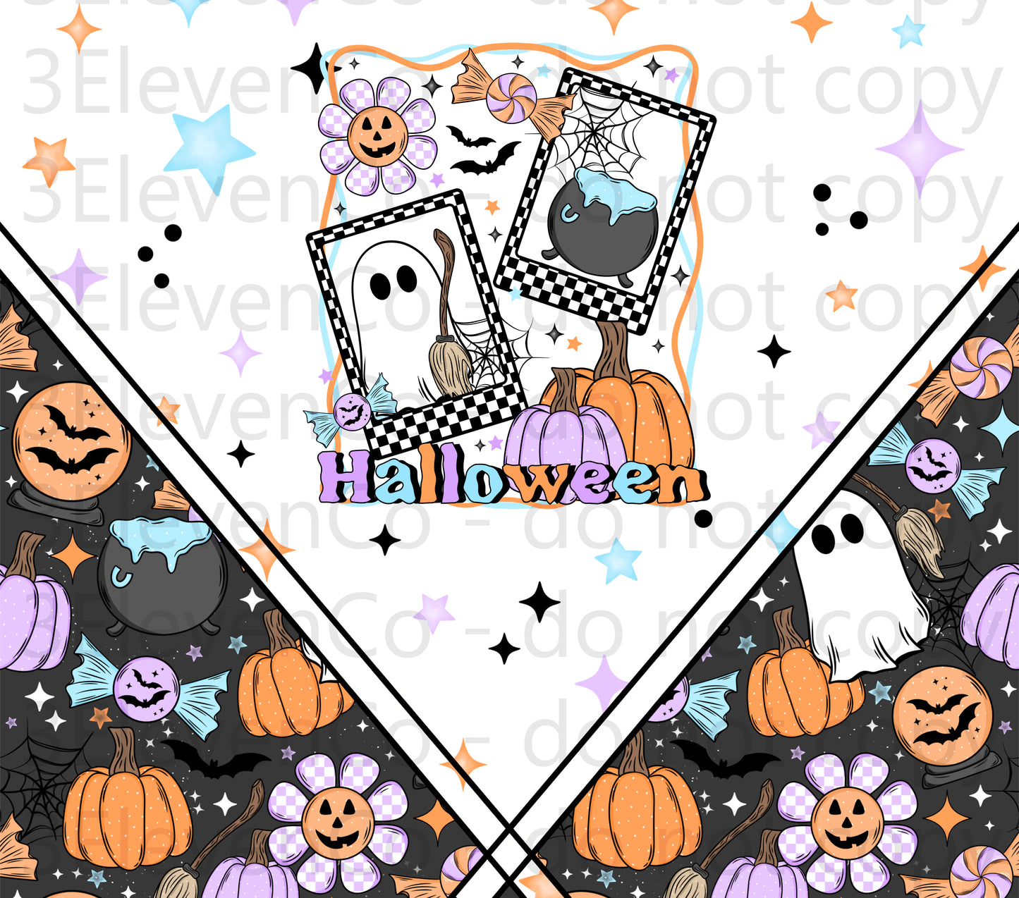 CS pastel halloween seamless 2024 vinyl sheet | decal | UV wrap | vinyl wrap | pen wrap