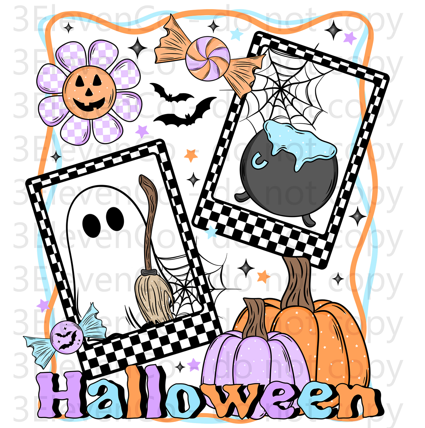 CS pastel halloween seamless 2024 vinyl sheet | decal | UV wrap | vinyl wrap | pen wrap