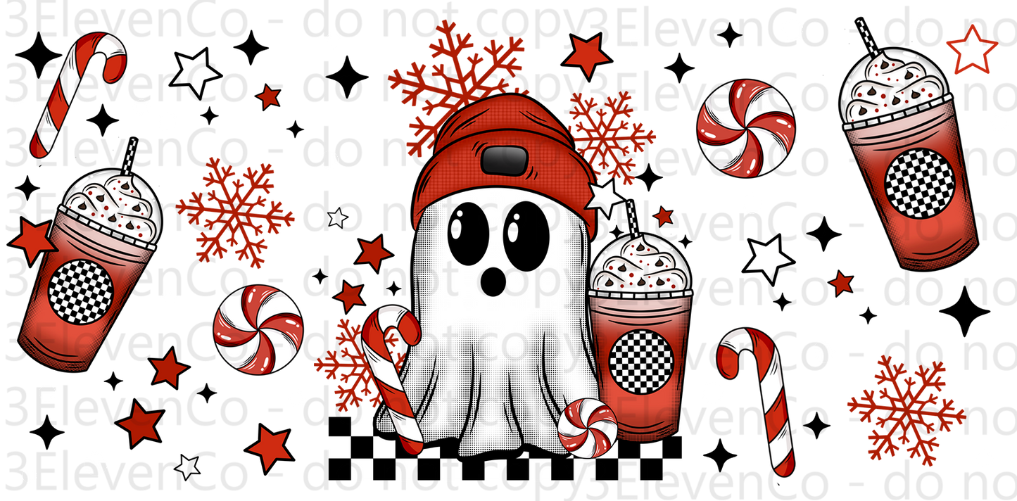 CS 2024 peppermint mocha ghost vinyl sheet | decal | UV wrap | vinyl wrap | DTF print