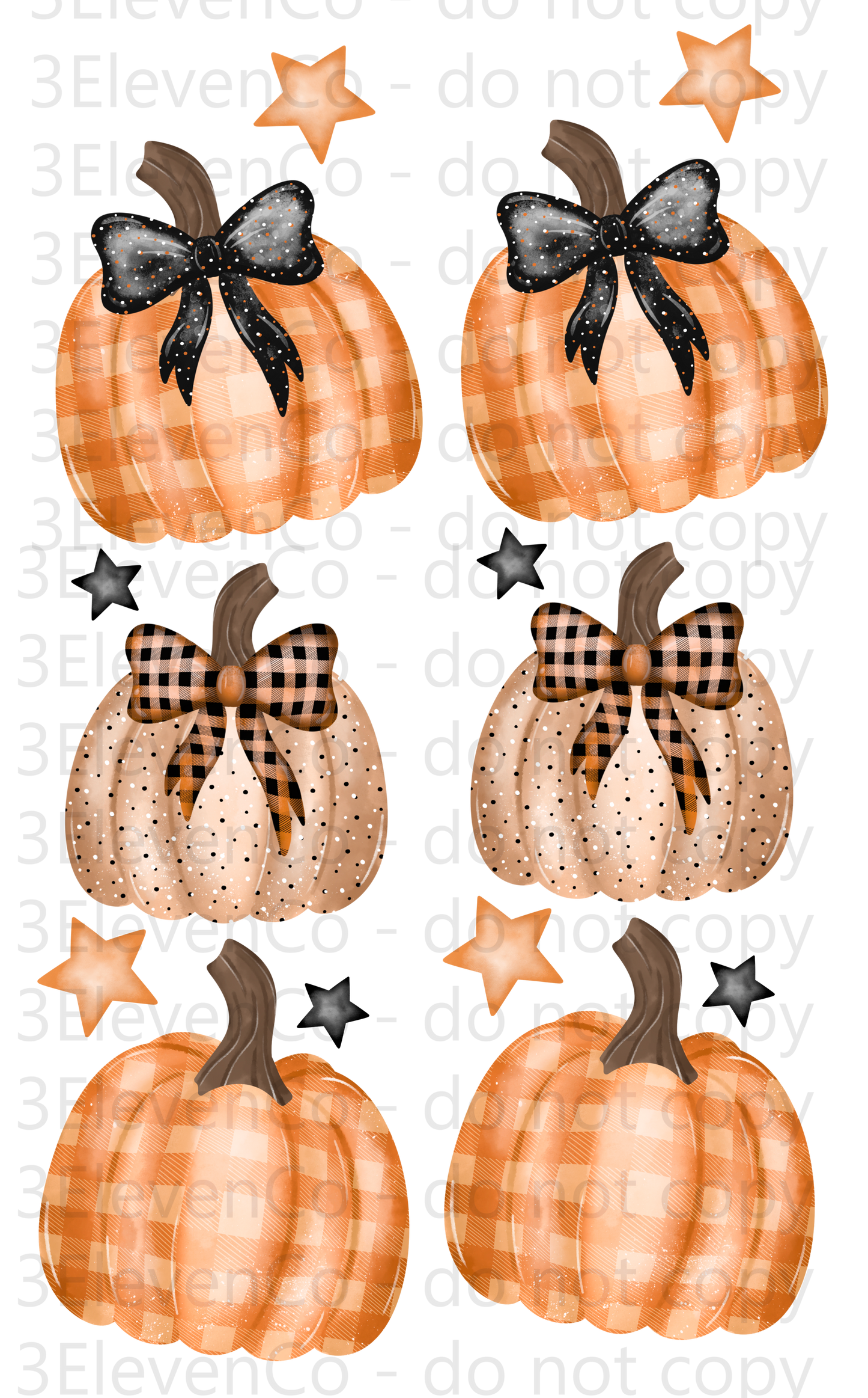 2024 CS plaid pumpkin seamless vinyl sheet | decal | UV wrap | DTF print