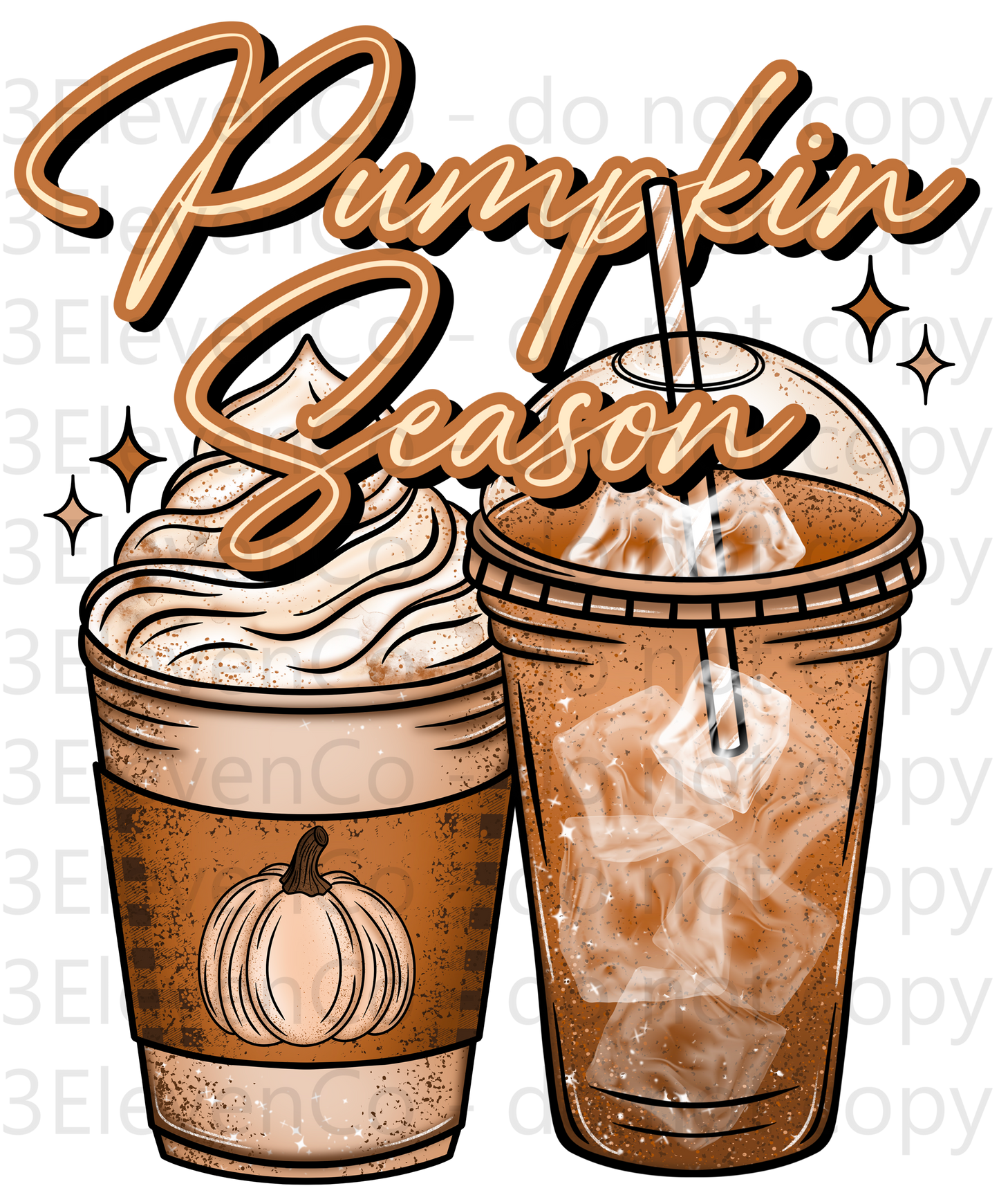 CS 2024 pumpkin season seamless vinyl sheet | decal | vinyl wrap | UV wrap | DTF