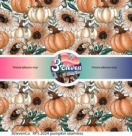 RPS 2024 pumpkin seamless vinyl sheet | decal | UV DTF decal | UV cup wrap | DTF print