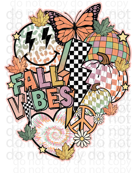 fall vibes smiley decal or sublimation print