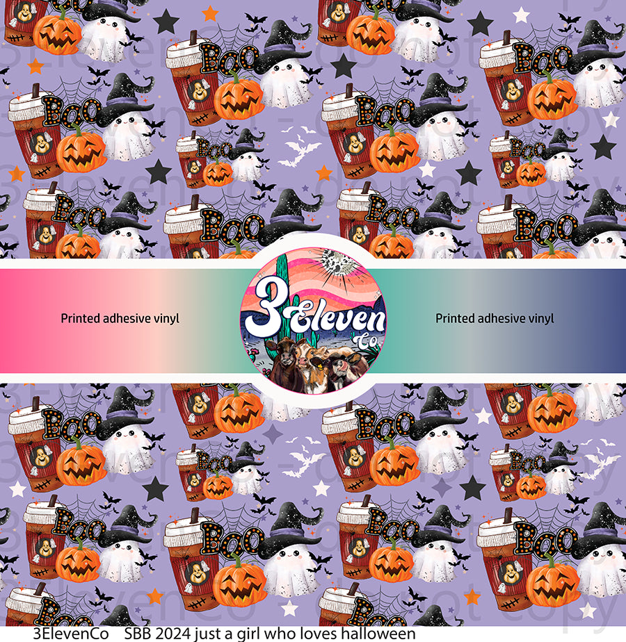 SBB 2024 just a girl who loves Halloween vinyl sheet | decal | UV wrap | DTF print