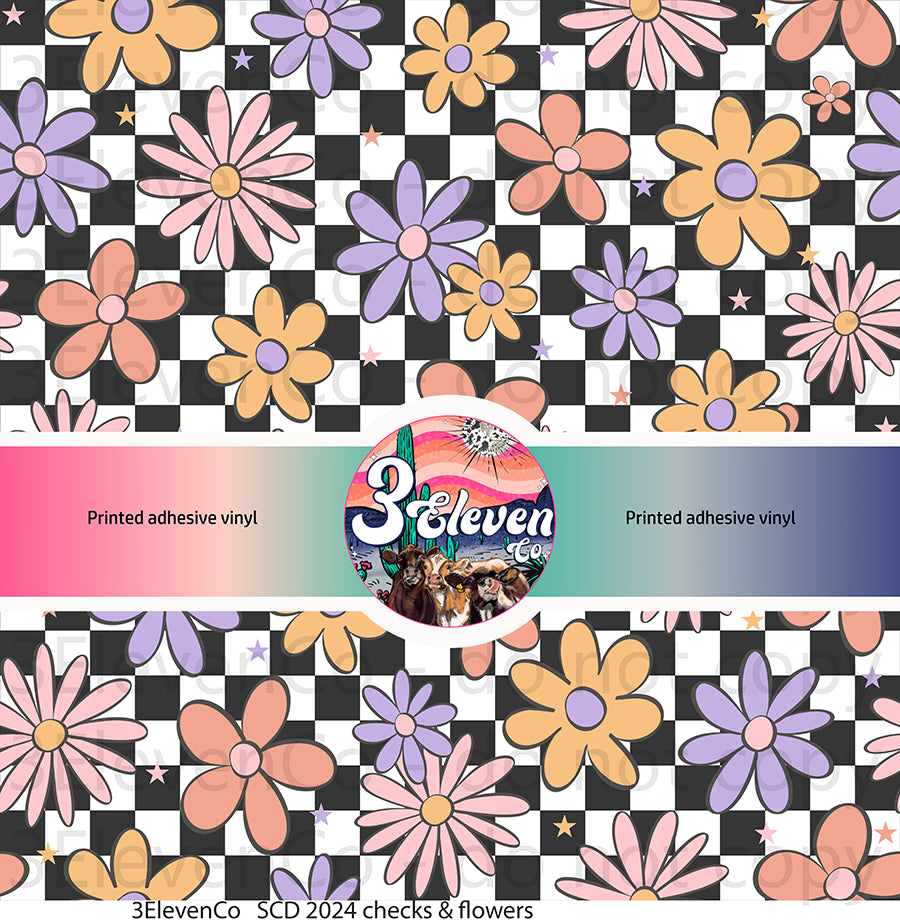 CS 2024 checks & flowers vinyl sheet