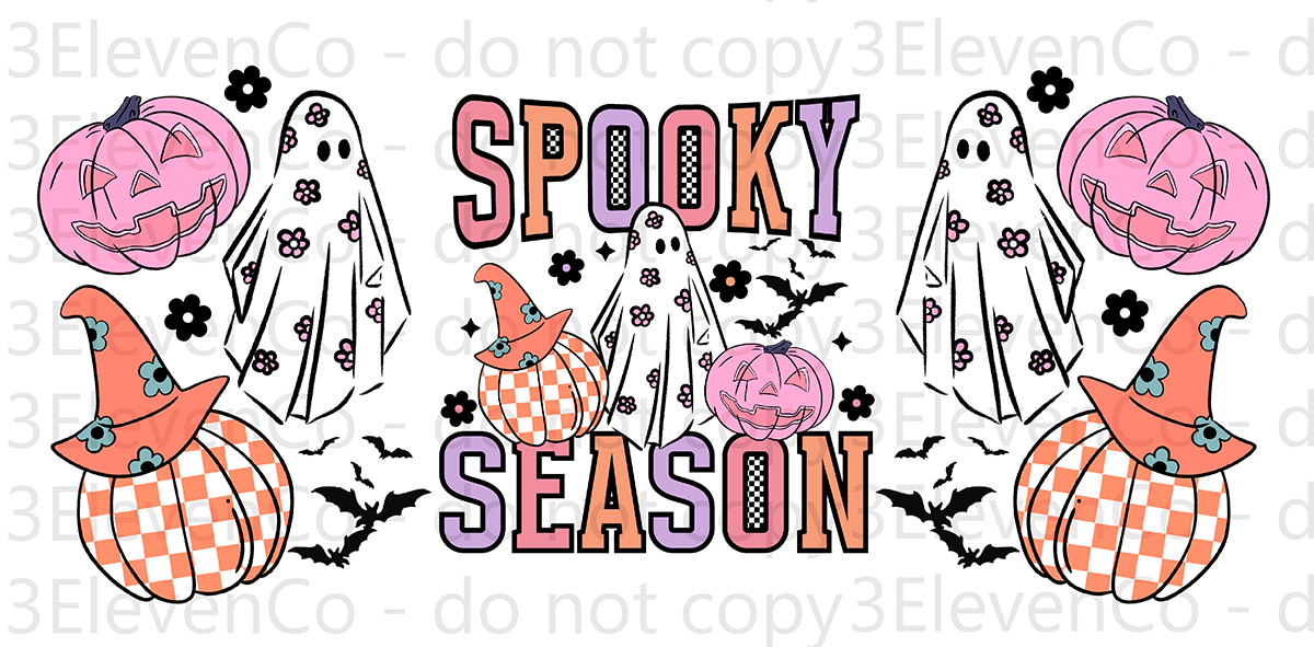 2024 SBB spooky season seamless vinyl sheet | decal | UV DTF decal | UV cup wrap