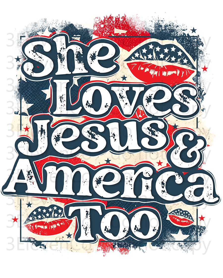 she loves Jesus & America too decal | DTF print