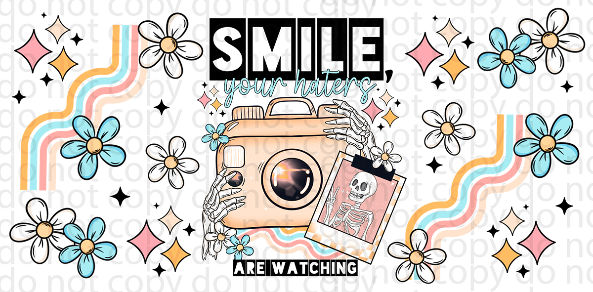 smile haters vinyl sheet | decal | UV wrap | tumbler wrap