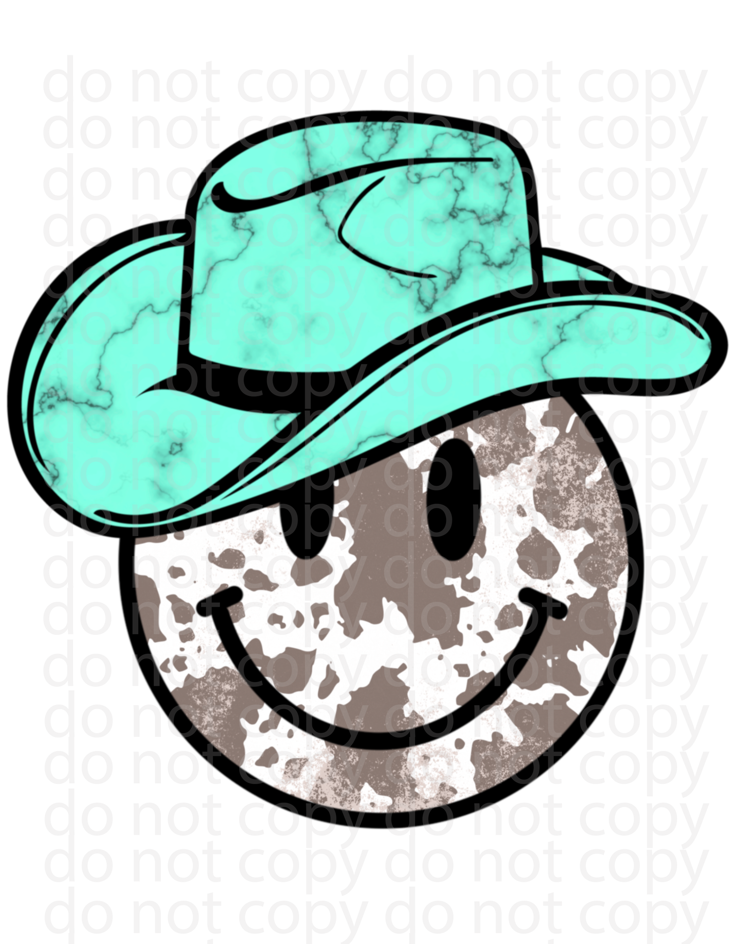 Cowboy smiley decal