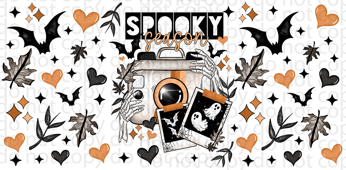 spooky season camera vinyl sheet | decal | UV wrap | tumbler wrap