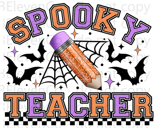 CS 2024 spooky teacher vinyl decal | UV decal | DTF print