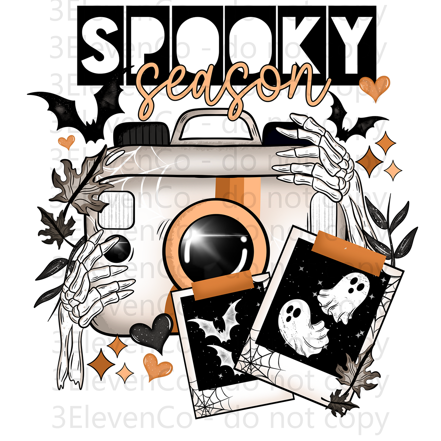 spooky season camera vinyl sheet | decal | UV wrap | tumbler wrap