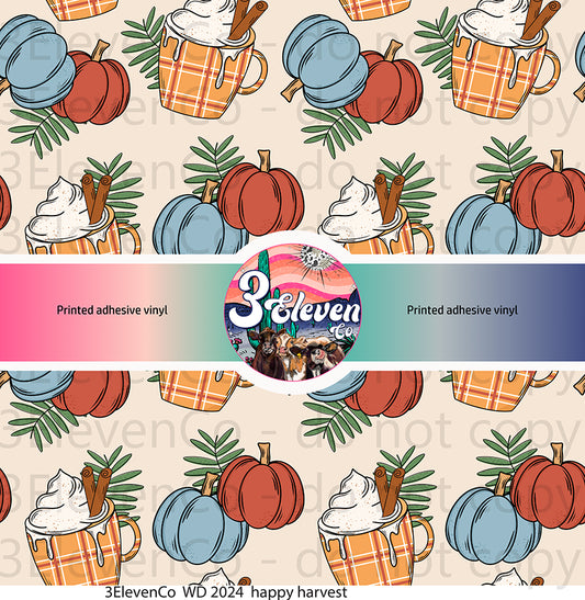 WD 2024 happy harvest vinyl sheet | decal | UV DTF | UV DTF cup wrap | DTF print