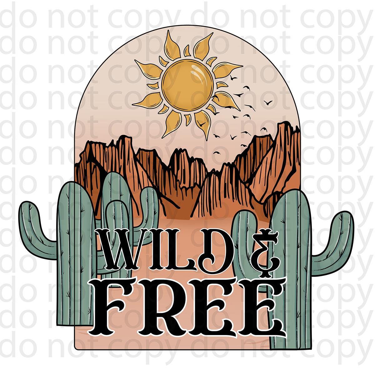 wild & free 3" UV DTF decal