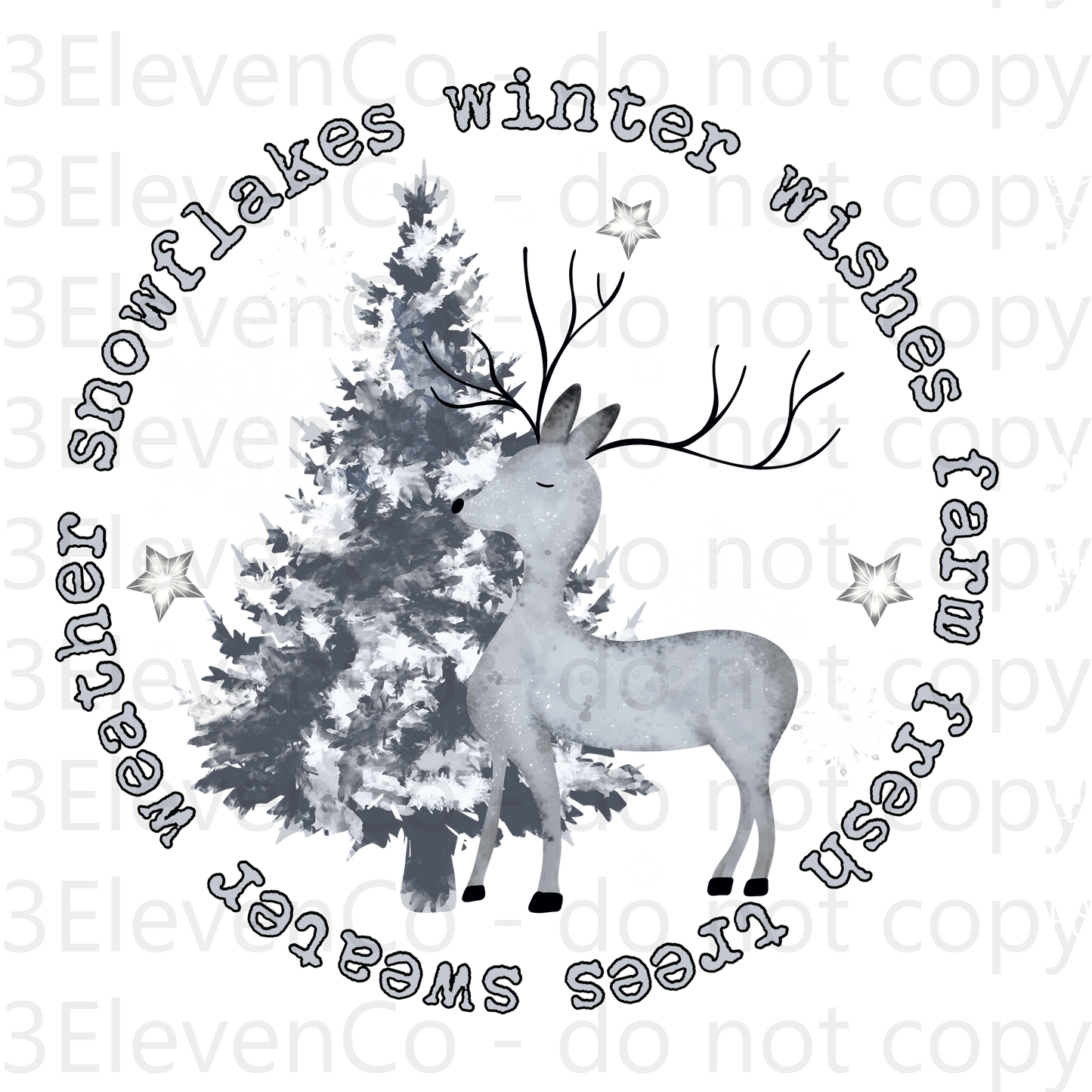 CS 2024 winter deer seamless vinyl sheet | decal | UV DTF wrap