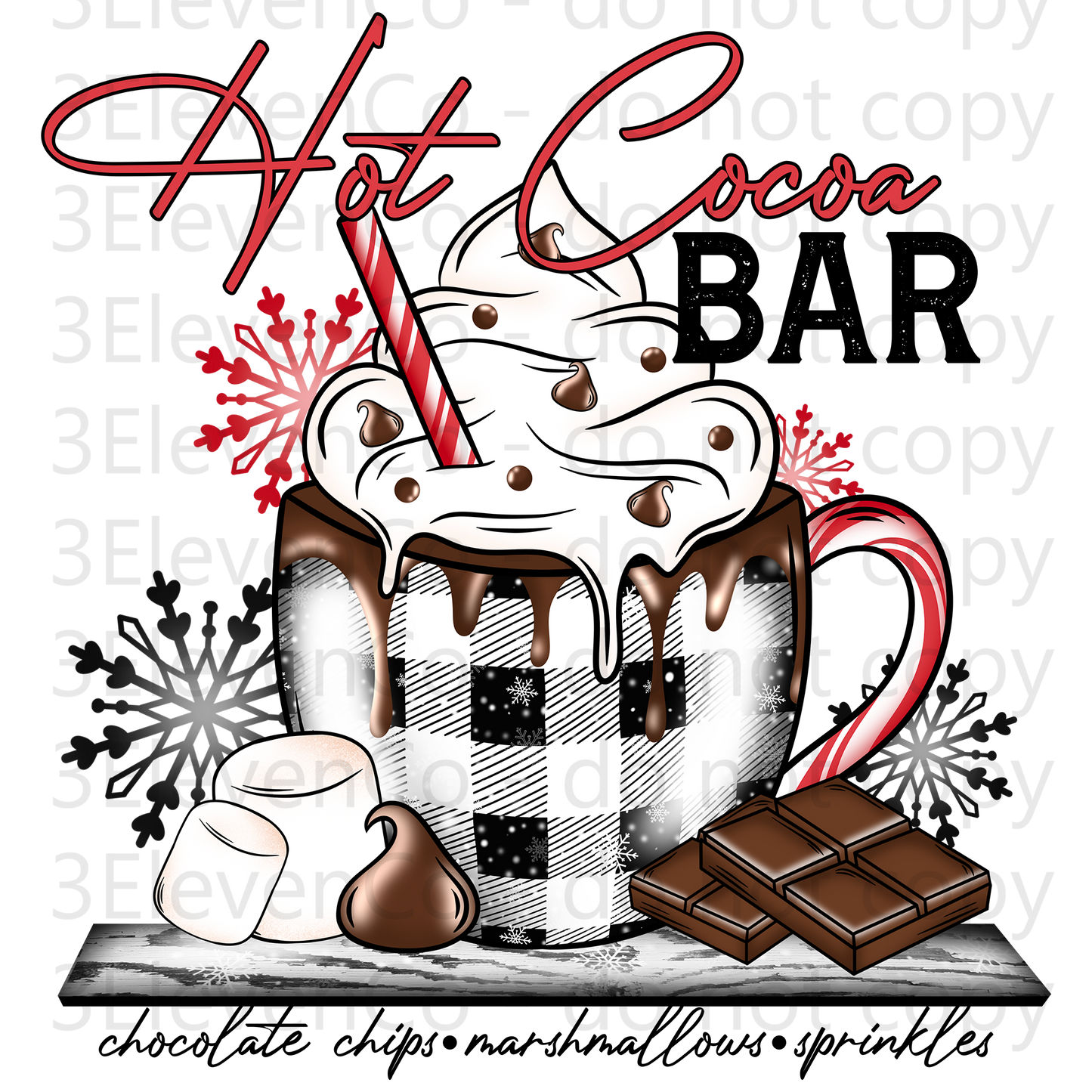 CS 2024 hot cocoa bar vinyl sheet | decal | UV wrap | vinyl wrap | DTF print