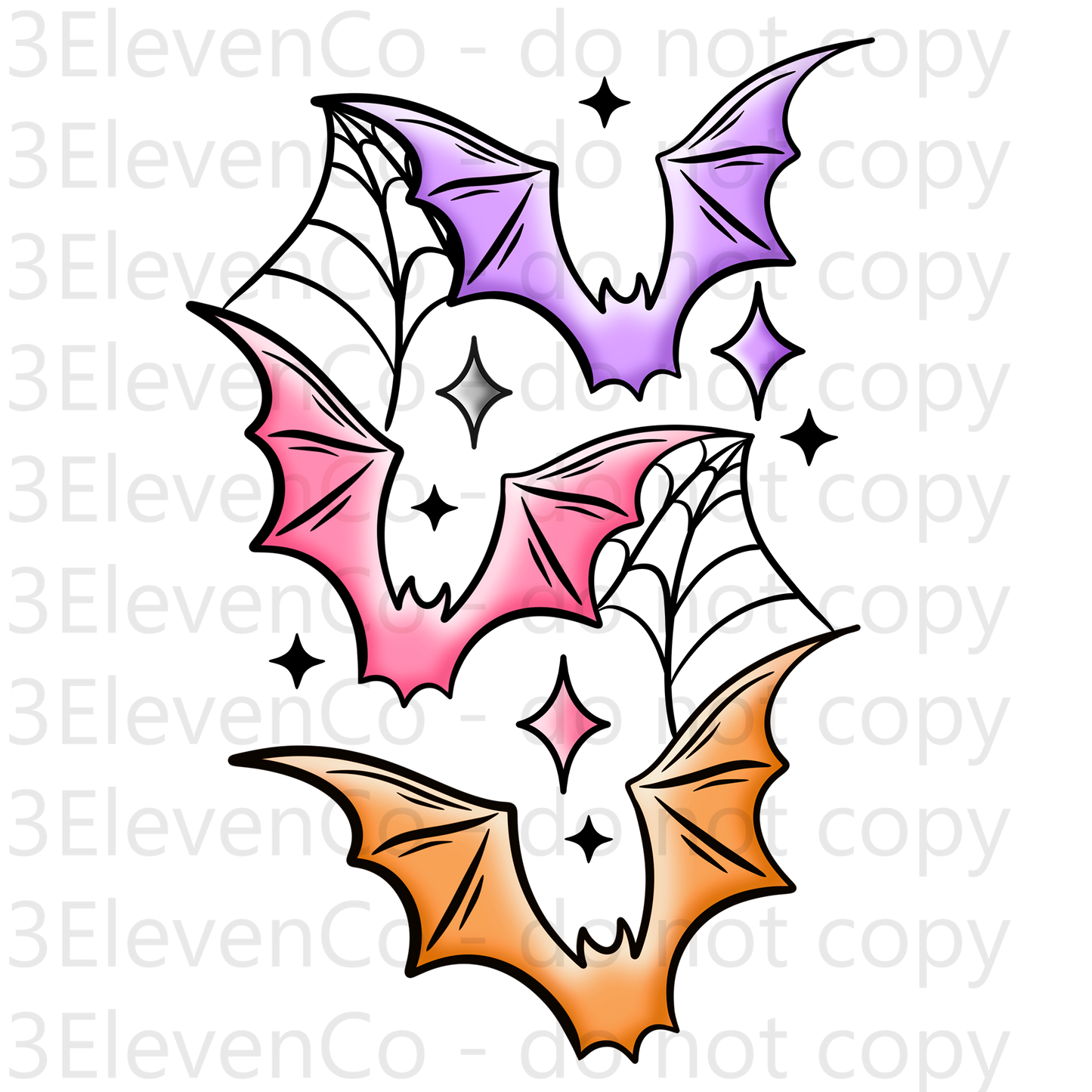 CS 2024 purple pink orange bats vinyl sheet | decal | UV wrap | DTF print