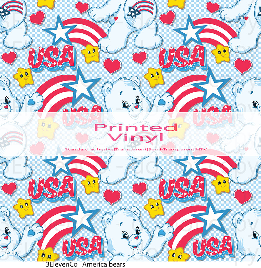 America bears vinyl sheet or UV DTF cup wrap