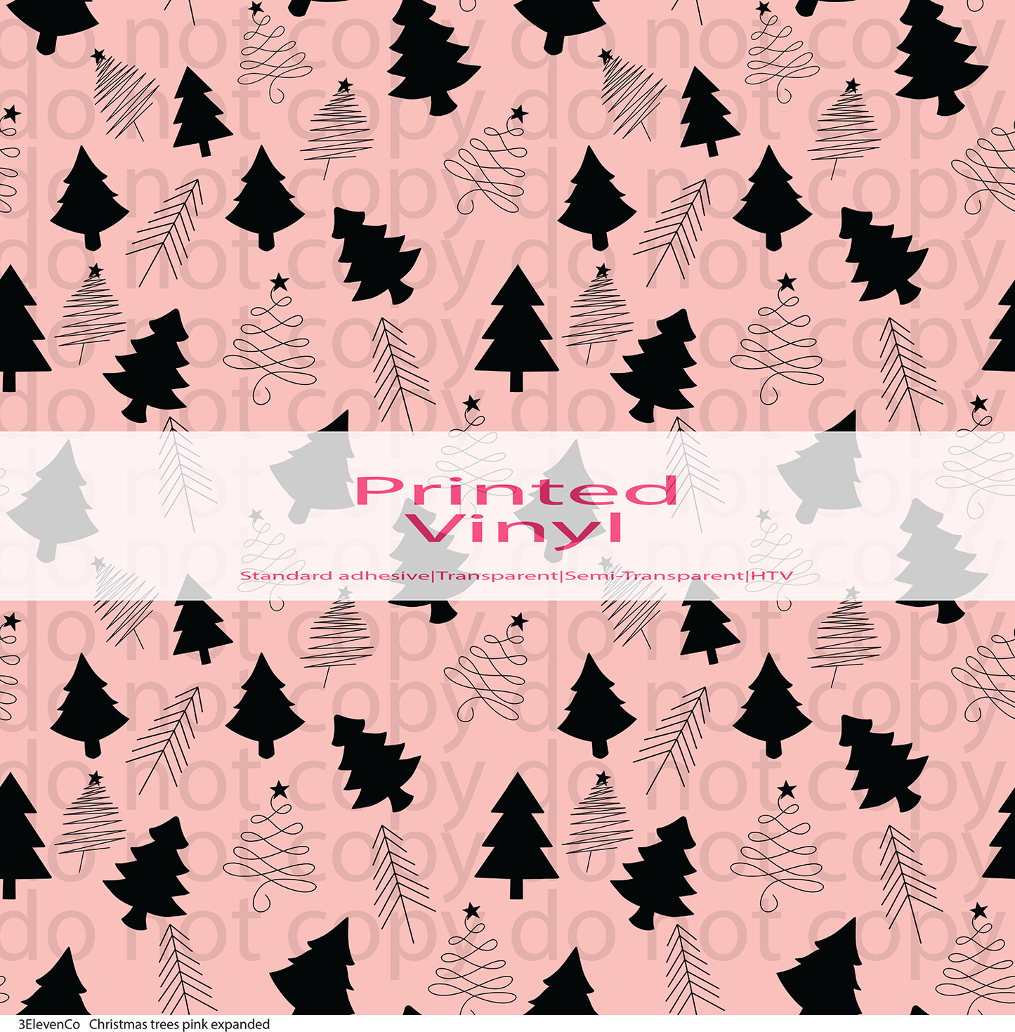 Christmas trees pink vinyl sheet