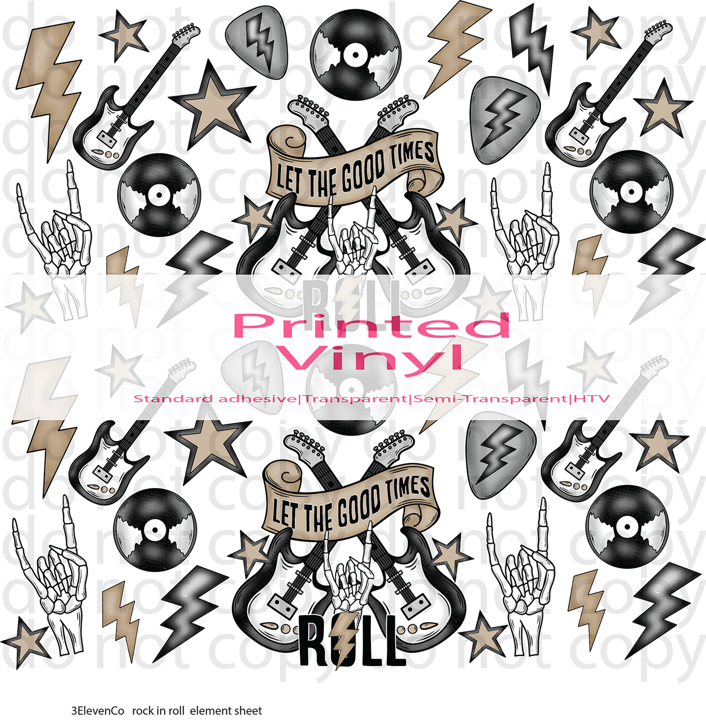 rock n roll seamless + coordinating vinyl sheet | decal | element sheet