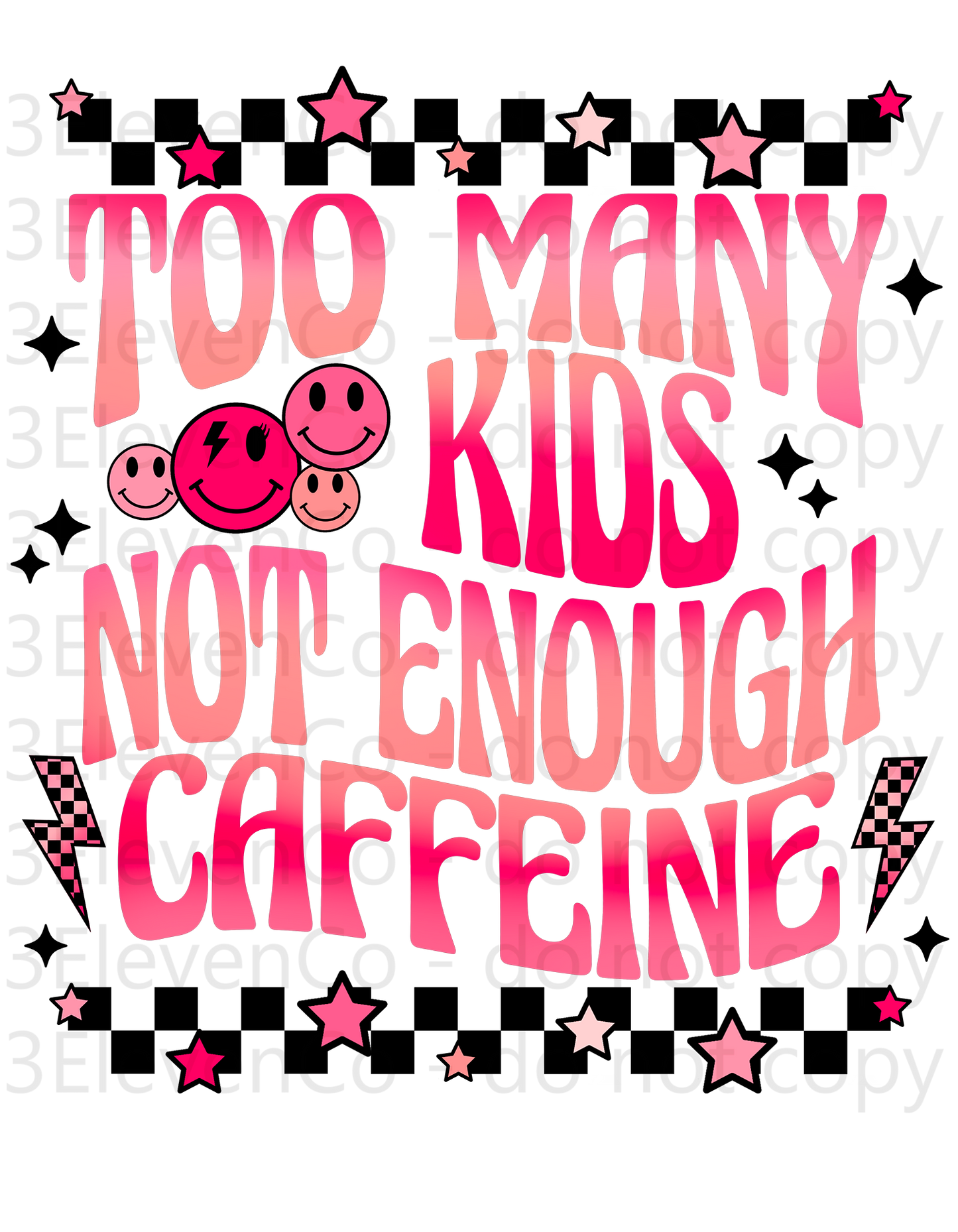 AZ 2024 too many kids not enough caffeine vinyl decal | UV DTF decal | DTF print