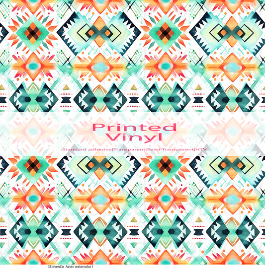 Aztec watercolor vinyl sheet