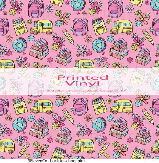 back to school pink vinyl sheet