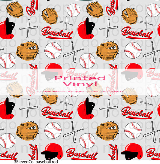 baseball red vinyl sheet