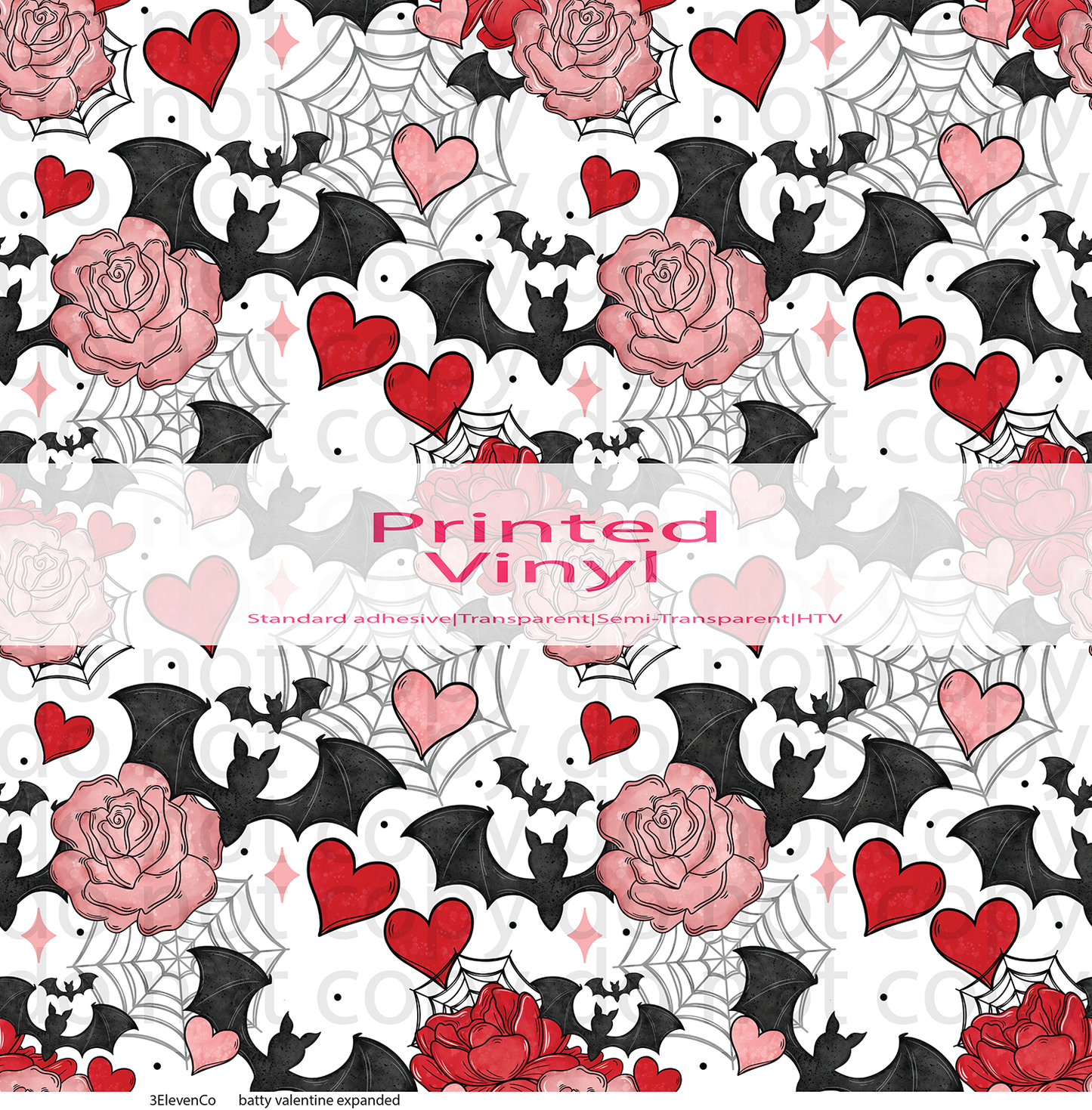 batty valentine vinyl sheet or decal or tumbler wrap