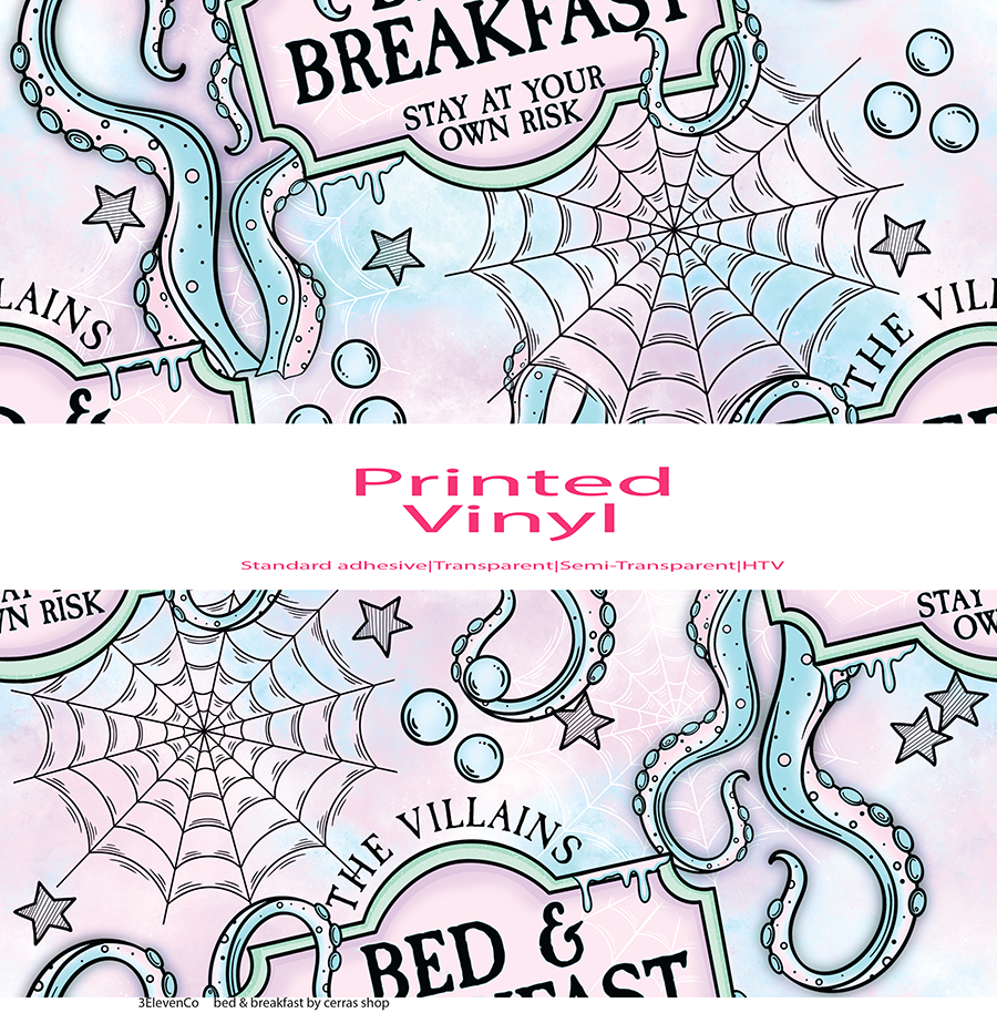 the villians bed & breakfast vinyl sheet or decal by cerras shop