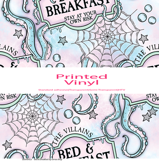 the villians bed & breakfast vinyl sheet or decal by cerras shop