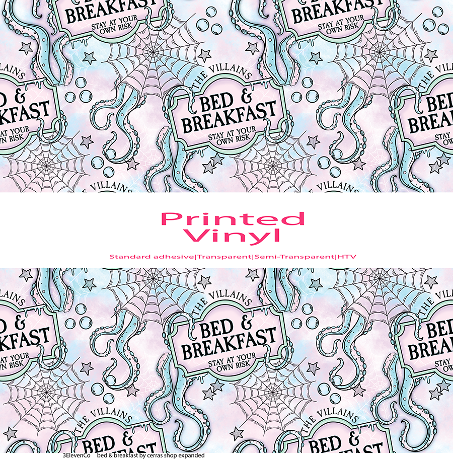 the villians bed & breakfast vinyl sheet or decal by cerras shop