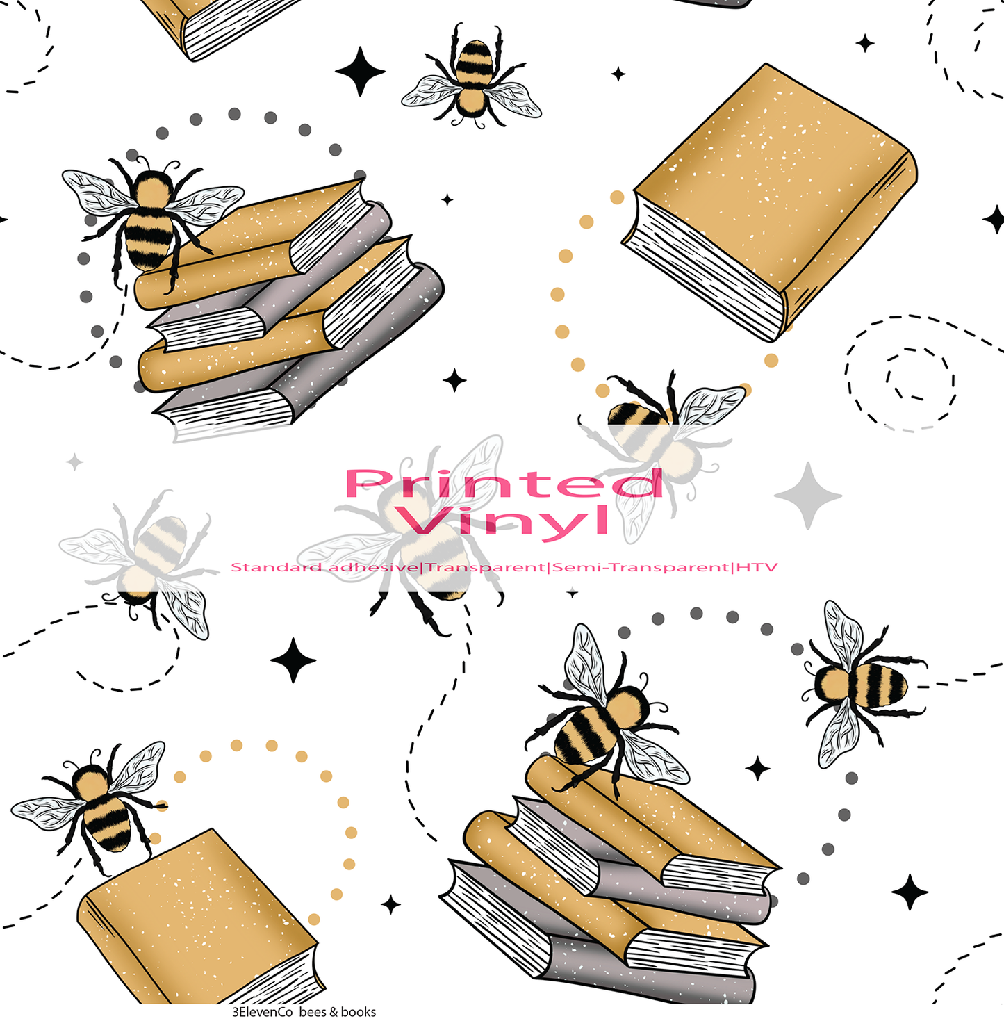 bees and books vinyl sheet