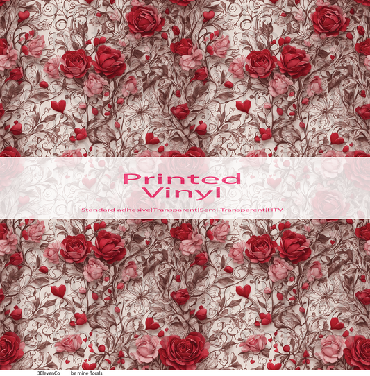 be mine florals2 vinyl sheet