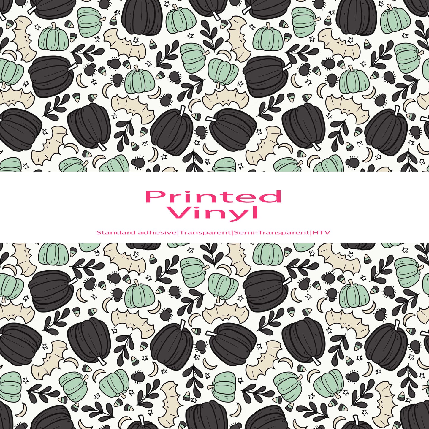 Black and mint pumpkins vinyl sheet