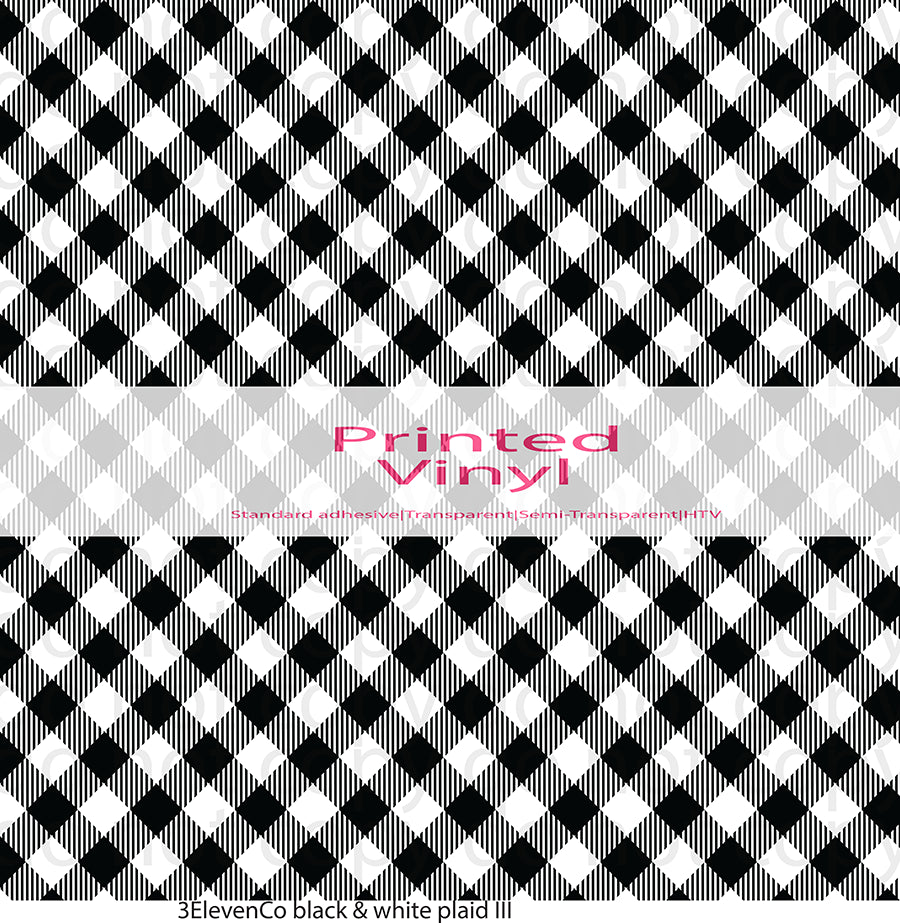 black and white plaid vinyl sheet