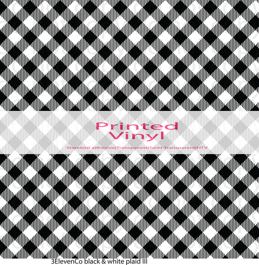 black and white plaid vinyl sheet