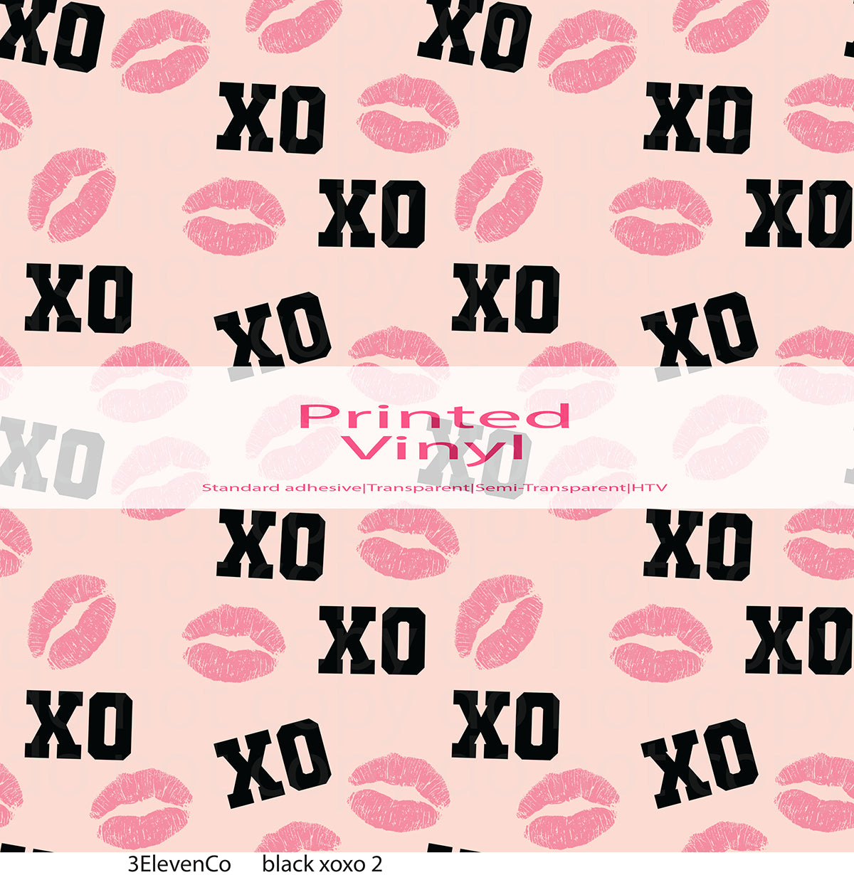 xoxo pink and black vinyl sheet