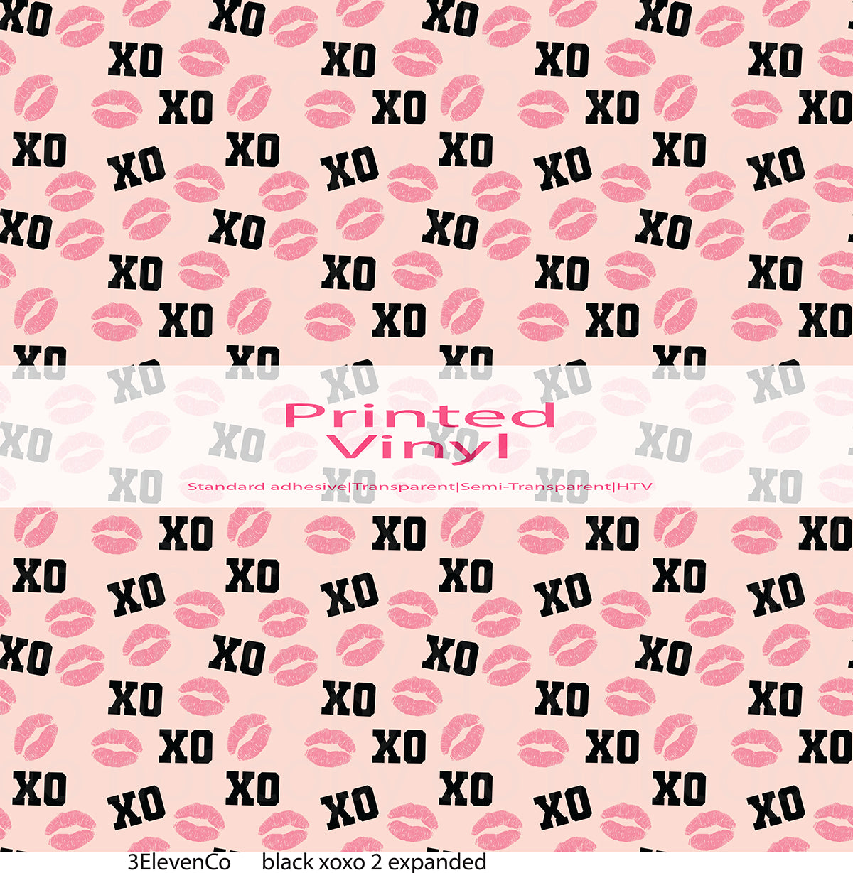 xoxo pink and black vinyl sheet