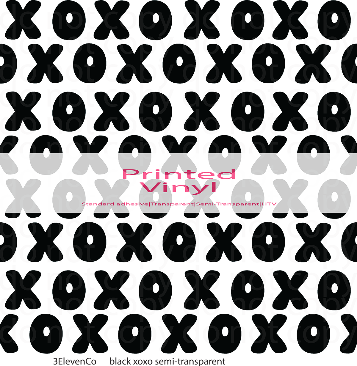 black xoxo vinyl sheet