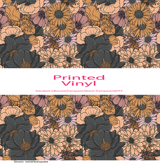 bold fall floral vinyl sheet