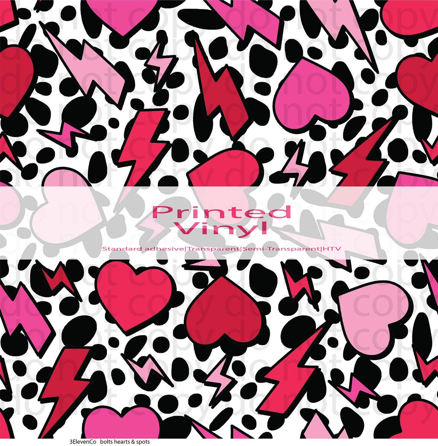 bolts hearts & spots vinyl sheet