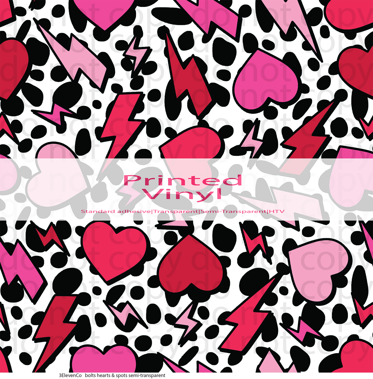 bolts hearts & spots vinyl sheet