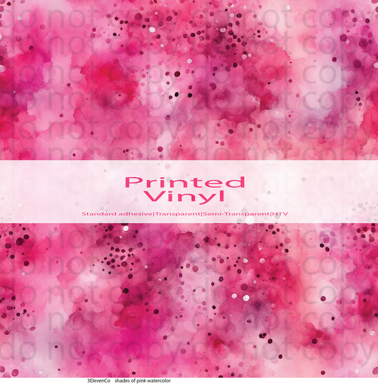 shades of pink watercolor vinyl sheet